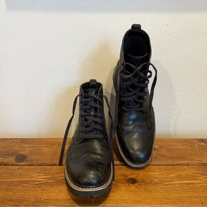 Men's Timberland Britton Hill Wingtip Black Leather Brogue Boots